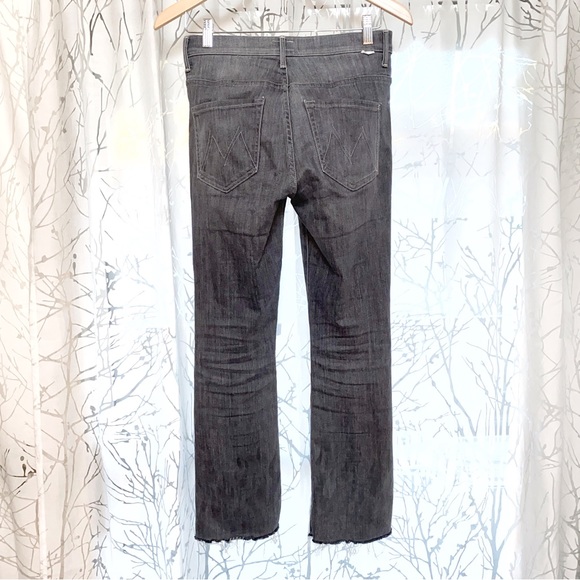 Mother gray black fan the flames insider ankle frey high waisted flare crop jean - Picture 6 of 16
